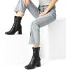 DREAM PAIRS Women’s Mid Calf Gogo Boots Low Block Heel Square Toe Ankle Boot with Zipper for Party Cosplay Dance(Black)