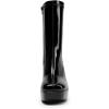 DREAM PAIRS Women’s Mid Calf Gogo Boots Platform High Chunky Block Heel Square Toe Ankle Boots(Black-pat)