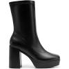 DREAM PAIRS Women’s Mid Calf Gogo Boots Platform High Chunky Block Heel Square Toe Ankle Boots(Black-pu)