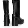 DREAM PAIRS Women’s Mid Calf Gogo Boots Platform High Chunky Block Heel Square Toe Ankle Boots(Black-pu)