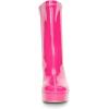 DREAM PAIRS Women’s Mid Calf Gogo Boots Platform High Chunky Block Heel Square Toe Ankle Boots(Hot Pink-pat)