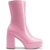 DREAM PAIRS Women’s Mid Calf Gogo Boots Platform High Chunky Block Heel Square Toe Ankle Boots(Pink)