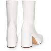 DREAM PAIRS Women’s Mid Calf Gogo Boots Platform High Chunky Block Heel Square Toe Ankle Boots(White-pat)