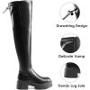 DREAM PAIRS Women’s Platform Over The Knee Boots Lug Sole Round Toe Thigh High Long Chunky Block Heels Fall Boots(Black-pu)