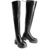 DREAM PAIRS Women’s Platform Over The Knee Boots Lug Sole Round Toe Thigh High Long Chunky Block Heels Fall Boots(Black-pu)