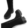 DREAM PAIRS Women’s Platform Over The Knee Boots Lug Sole Round Toe Thigh High Long Chunky Block Heels Fall Boots(Black-suede)