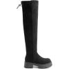 DREAM PAIRS Women’s Platform Over The Knee Boots Lug Sole Round Toe Thigh High Long Chunky Block Heels Fall Boots(Black-suede)