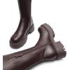 DREAM PAIRS Women’s Platform Over The Knee Boots Lug Sole Round Toe Thigh High Long Chunky Block Heels Fall Boots(Brown-pu)