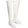 DREAM PAIRS Women’s Platform Over The Knee Boots Lug Sole Round Toe Thigh High Long Chunky Block Heels Fall Boots(White-pu)