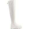 DREAM PAIRS Women’s Platform Over The Knee Boots Lug Sole Round Toe Thigh High Long Chunky Block Heels Fall Boots(White-pu)