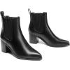 DREAM PAIRS Women’s Retro Elastic Chelsea Ankle Boots Fashion Low Chunky Block Heel Pointed Toe Fall Heeled Booties Shoes(Black-pu)