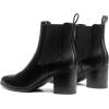 DREAM PAIRS Women’s Retro Elastic Chelsea Ankle Boots Fashion Low Chunky Block Heel Pointed Toe Fall Heeled Booties Shoes(Black-pu)