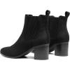 DREAM PAIRS Women’s Retro Elastic Chelsea Ankle Boots Fashion Low Chunky Block Heel Pointed Toe Fall Heeled Booties Shoes(Black-suede)