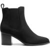 DREAM PAIRS Women’s Retro Elastic Chelsea Ankle Boots Fashion Low Chunky Block Heel Pointed Toe Fall Heeled Booties Shoes(Black-suede)