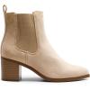 DREAM PAIRS Women’s Retro Elastic Chelsea Ankle Boots Fashion Low Chunky Block Heel Pointed Toe Fall Heeled Booties Shoes(Nude-suede)