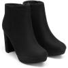 DREAM PAIRS Women’s Stomp High Heel Ankle Boots(Black)