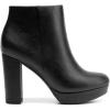 DREAM PAIRS Women’s Stomp High Heel Ankle Boots(Black/Pu)