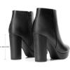 DREAM PAIRS Women’s Stomp High Heel Ankle Boots(Black/Pu)