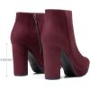 DREAM PAIRS Women’s Stomp High Heel Ankle Boots(Burgundy)