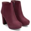 DREAM PAIRS Women’s Stomp High Heel Ankle Boots(Burgundy)