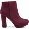 DREAM PAIRS Women’s Stomp High Heel Ankle Boots(Burgundy)