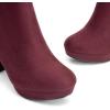 DREAM PAIRS Women’s Stomp High Heel Ankle Boots(Burgundy)