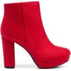DREAM PAIRS Women’s Stomp High Heel Ankle Boots(Red)