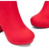 DREAM PAIRS Women’s Stomp High Heel Ankle Boots(Red)