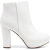 DREAM PAIRS Women’s Stomp High Heel Ankle Boots(White/Pu)