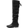 DREAM PAIRS Women’s Suede Over The Knee Thigh High Winter Boots(Black/Pu)