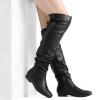 DREAM PAIRS Women’s Suede Over The Knee Thigh High Winter Boots(Black/Pu)