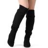 DREAM PAIRS Women’s Suede Over The Knee Thigh High Winter Boots(Black-p)