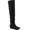 DREAM PAIRS Women’s Suede Over The Knee Thigh High Winter Boots(Black-p)