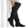 DREAM PAIRS Women’s Suede Over The Knee Thigh High Winter Boots(Black-p)