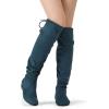 DREAM PAIRS Women’s Suede Over The Knee Thigh High Winter Boots(Blue)