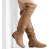 DREAM PAIRS Women’s Suede Over The Knee Thigh High Winter Boots(Camel Pu)