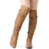 DREAM PAIRS Women’s Suede Over The Knee Thigh High Winter Boots(Camel/Pu)