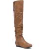 DREAM PAIRS Women’s Suede Over The Knee Thigh High Winter Boots(Camel/Pu)