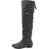 DREAM PAIRS Women’s Suede Over The Knee Thigh High Winter Boots(Grey)