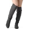 DREAM PAIRS Women’s Suede Over The Knee Thigh High Winter Boots(Grey)