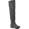 DREAM PAIRS Women’s Suede Over The Knee Thigh High Winter Boots(Grey)