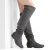 DREAM PAIRS Women’s Suede Over The Knee Thigh High Winter Boots(Grey)
