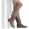 DREAM PAIRS Women’s Suede Over The Knee Thigh High Winter Boots(Khaki)