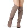 DREAM PAIRS Women’s Suede Over The Knee Thigh High Winter Boots(Khaki)