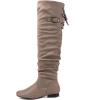 DREAM PAIRS Women’s Suede Over The Knee Thigh High Winter Boots(Khaki)