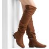 DREAM PAIRS Women’s Suede Over The Knee Thigh High Winter Boots(Tan)