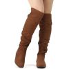 DREAM PAIRS Women’s Suede Over The Knee Thigh High Winter Boots(Tan)
