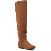 DREAM PAIRS Women’s Suede Over The Knee Thigh High Winter Boots(Tan)