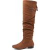 DREAM PAIRS Women’s Suede Over The Knee Thigh High Winter Boots(Tan)