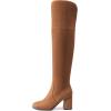 DREAM PAIRS Women’s Thigh High Block Heel Over The Knee Boots(Brown-suede)